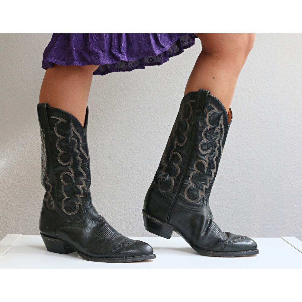 1980's Vintage Tony Lama Exotic Leather Matador Cowboy Boots ~ Men's 8-1/2 to 9
